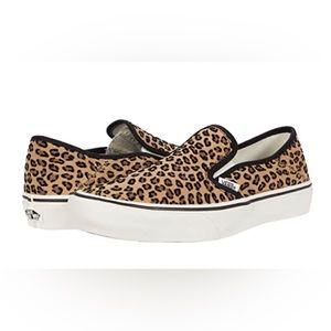 Vans leopard print slip onz